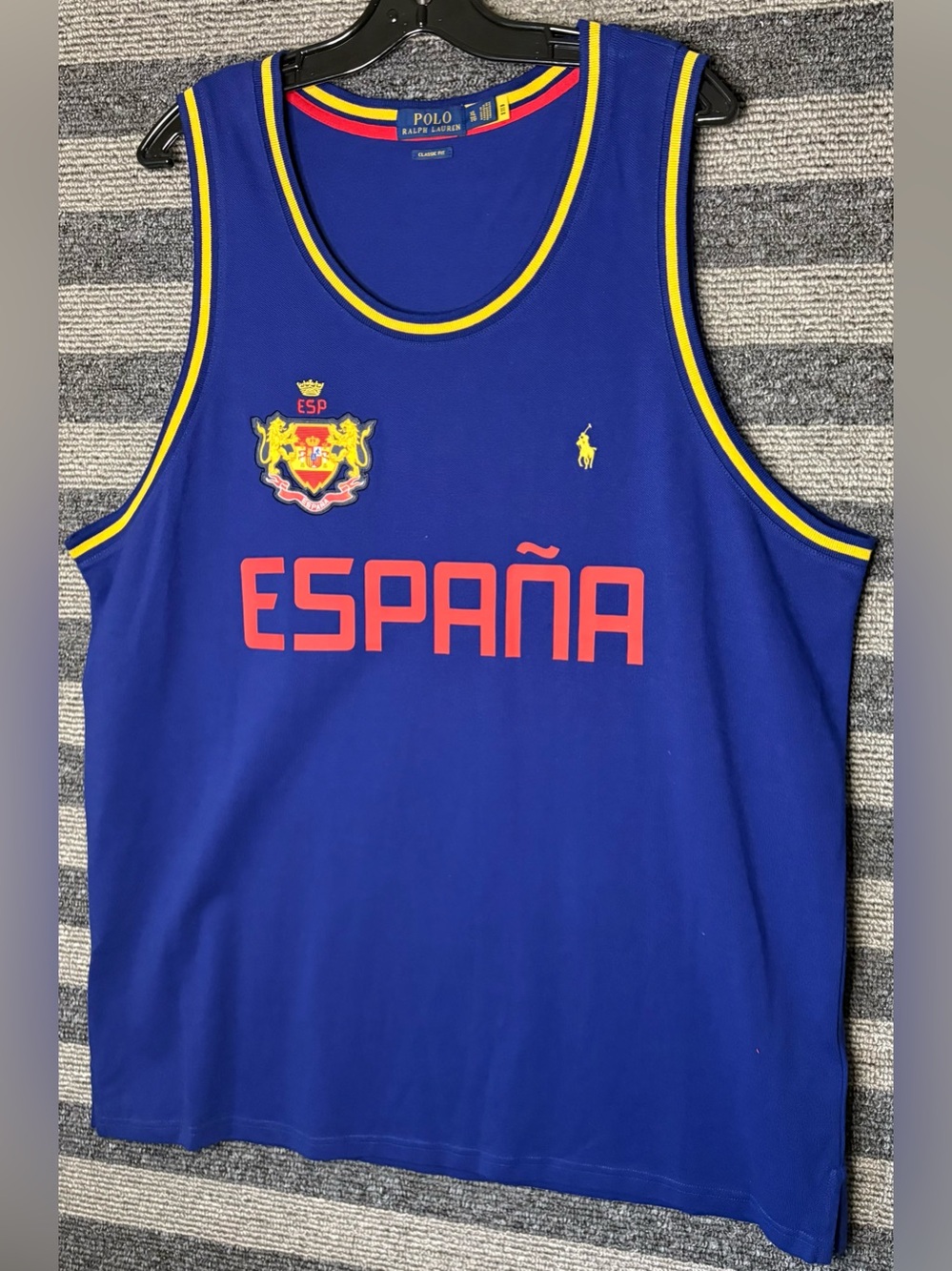 Polo Ralph Lauren Blue España Spain Crest Tank Top Men’s XL EUC